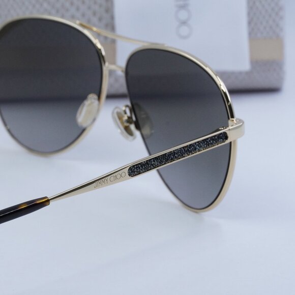 Jimmy Choo JIMENA/S 006J HA Aviator Sunglasses - Gold/Havana/Brown main image 5